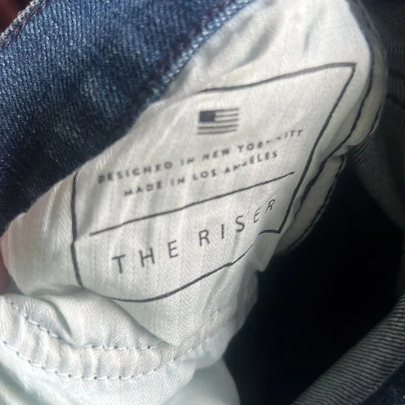 AYR The Riser Skinny Jeans High Rise Stretchy Denim Raw Hem Neon Jupiter - Picture 11 of 13